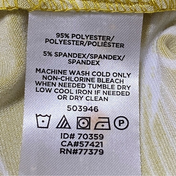 Ann Taylor Mustard Yellow Sleeveless Blouse Small NWT Floral Leaf Print Summer - Picture 6 of 7